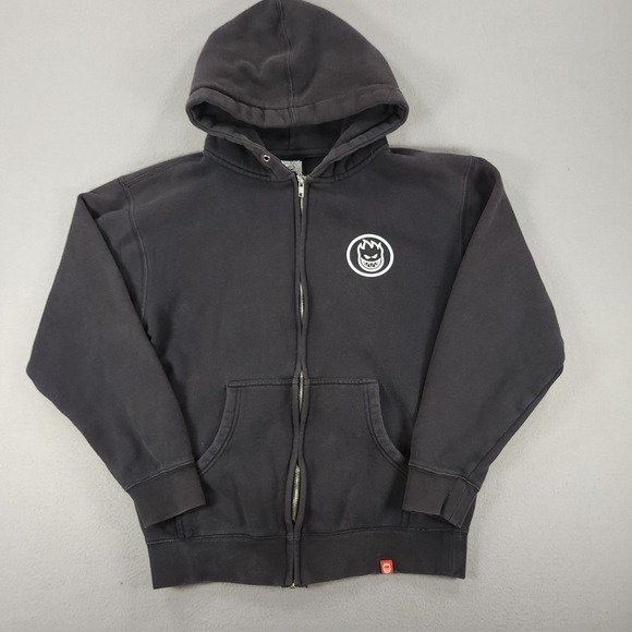 Spitfire Other - Vintage Spitfire Zip Up Hoodie Mens S Black Skate Grunge Y2k Pullover